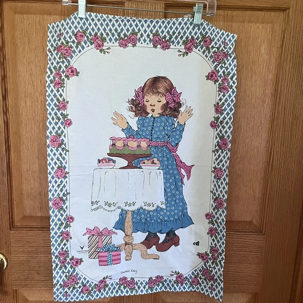 Sarah Kay vintage tea towel NWOT